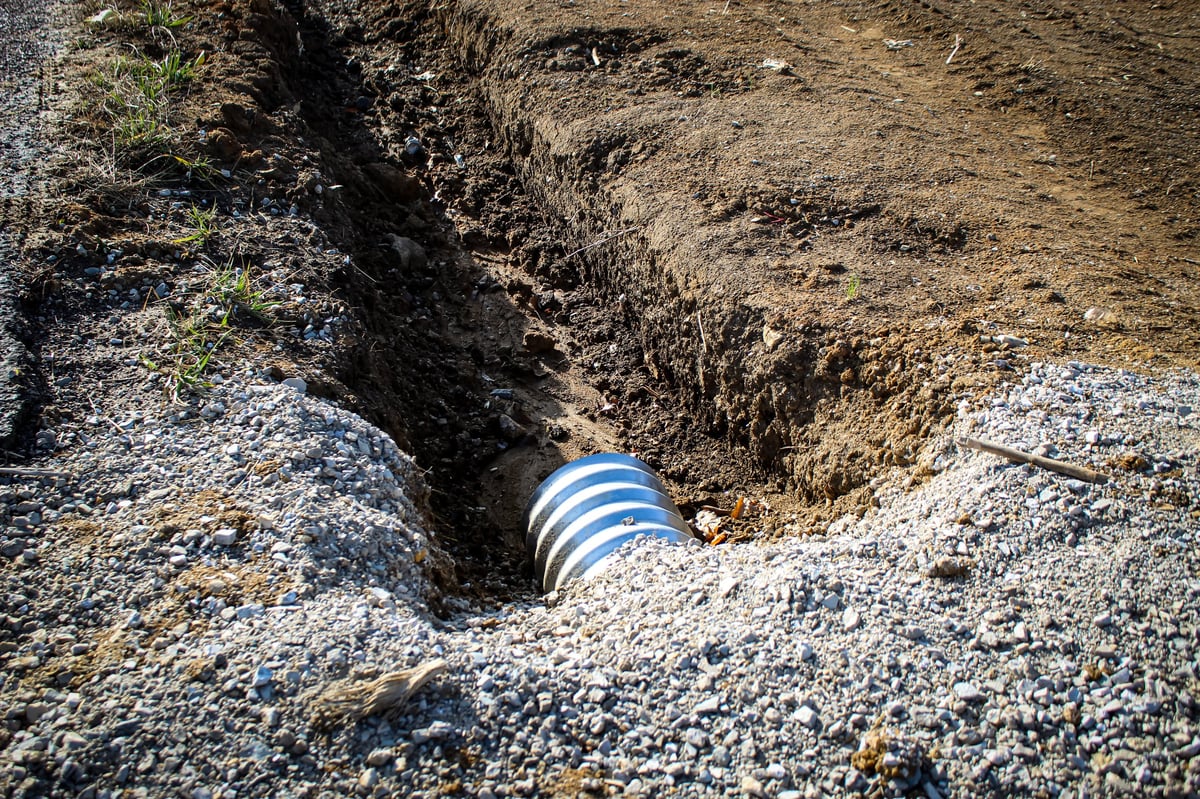 French drain installation